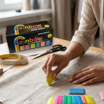 Rainbow Tailor’s Chalk Set – Mixed Color Fabric Marking Chalk