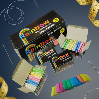 Rainbow Tailor’s Chalk Set – Mixed Color Fabric Marking Chalk