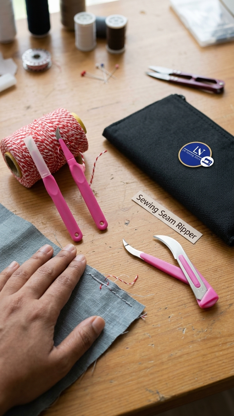 Ergonomic Sewing Seam Ripper – Sharp Stitch Remover Tool with Safety Cap