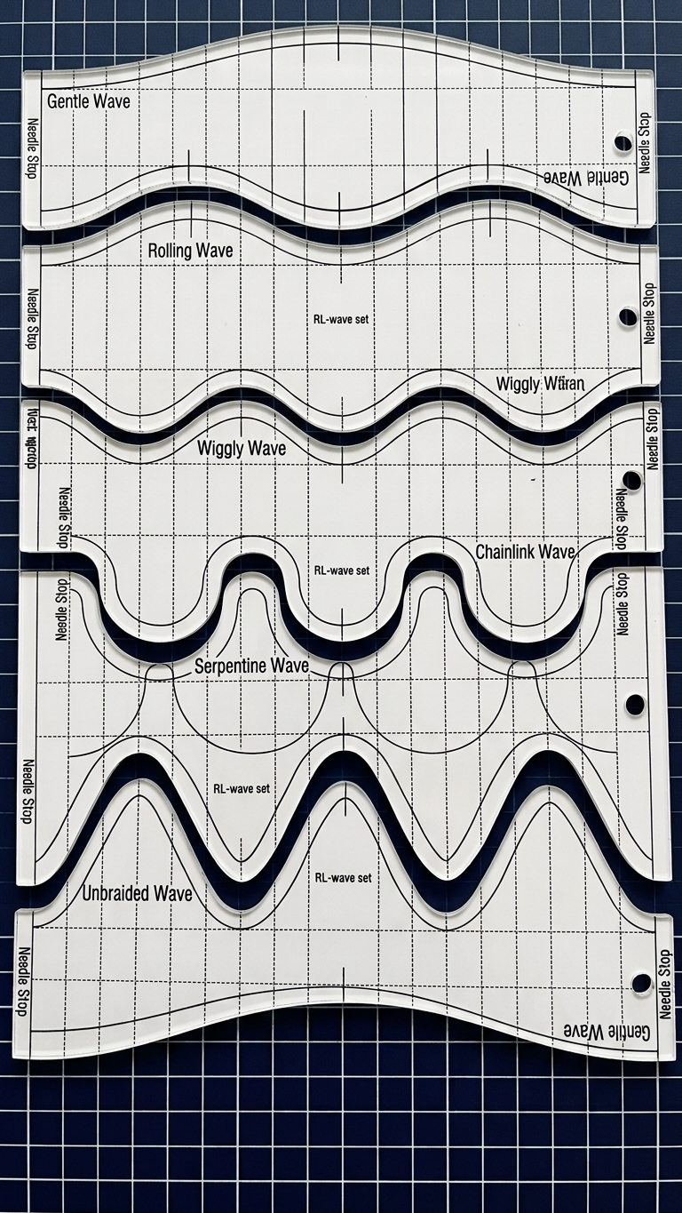 5 PCS Wave Quilting Rulers Set