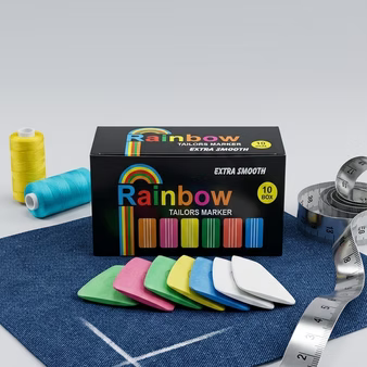 Rainbow Tailor’s Chalk Set – Mixed Color Fabric Marking Chalk