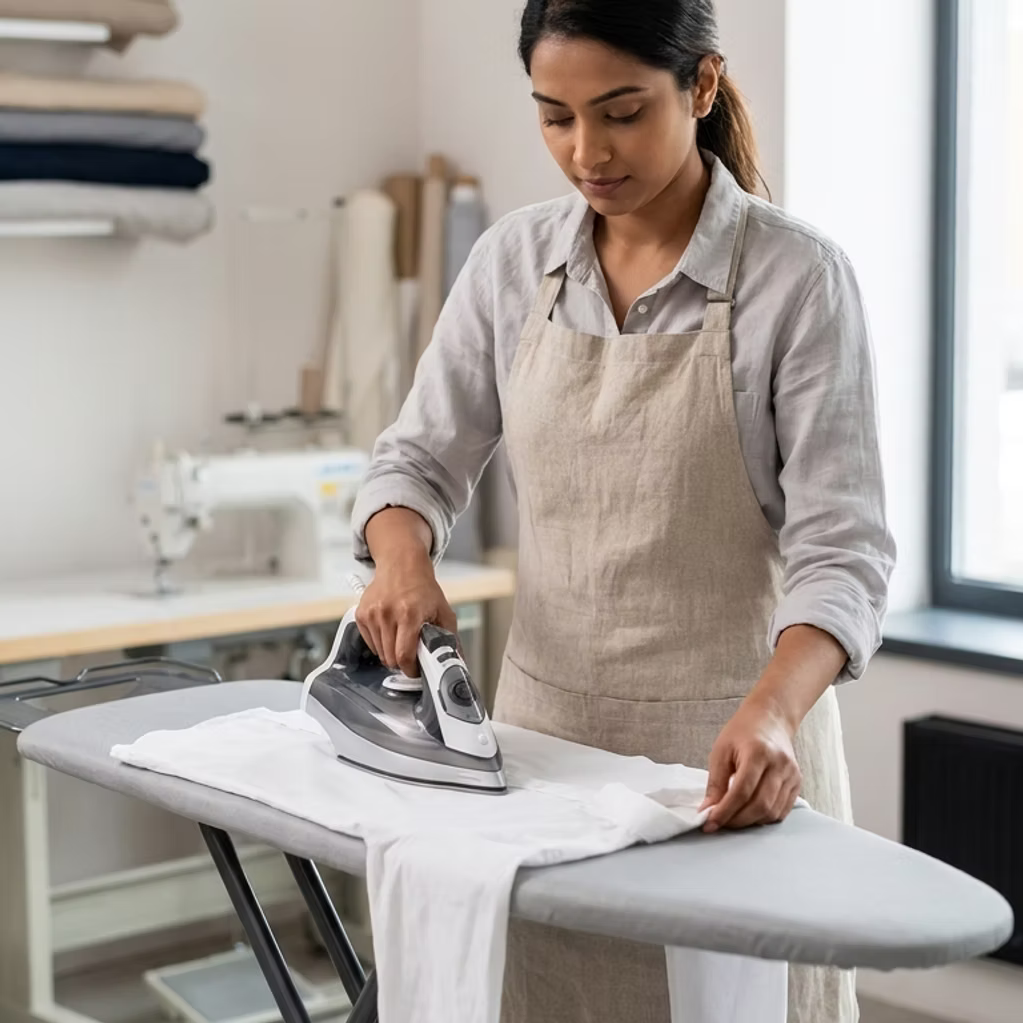 Height Adjustable Foldable Iron Table – Heavy Duty Ironing Board for Boutique