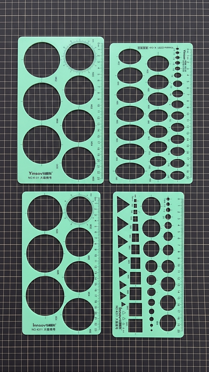 4 Pcs Circular Templates for Drawing