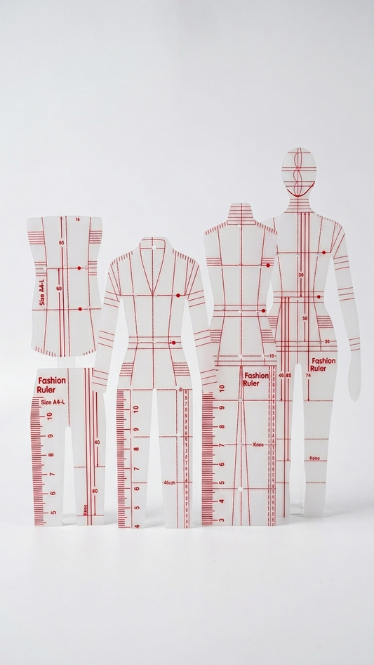 Human Body Fashion Dynamic Diagram Ruler – 5PCS Set