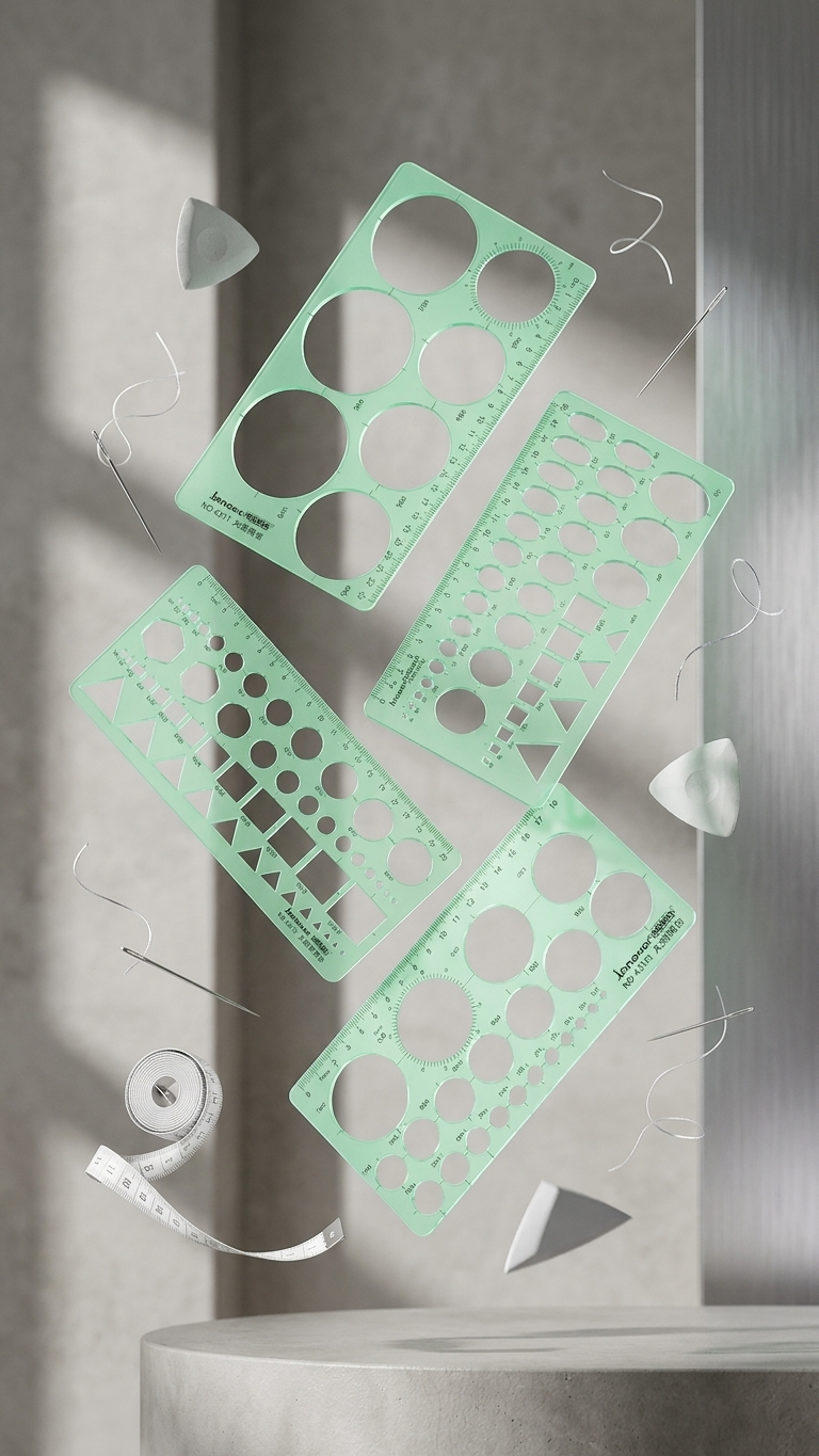 4 Pcs Circular Templates for Drawing