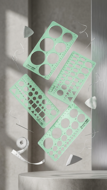 4 Pcs Circular Templates for Drawing