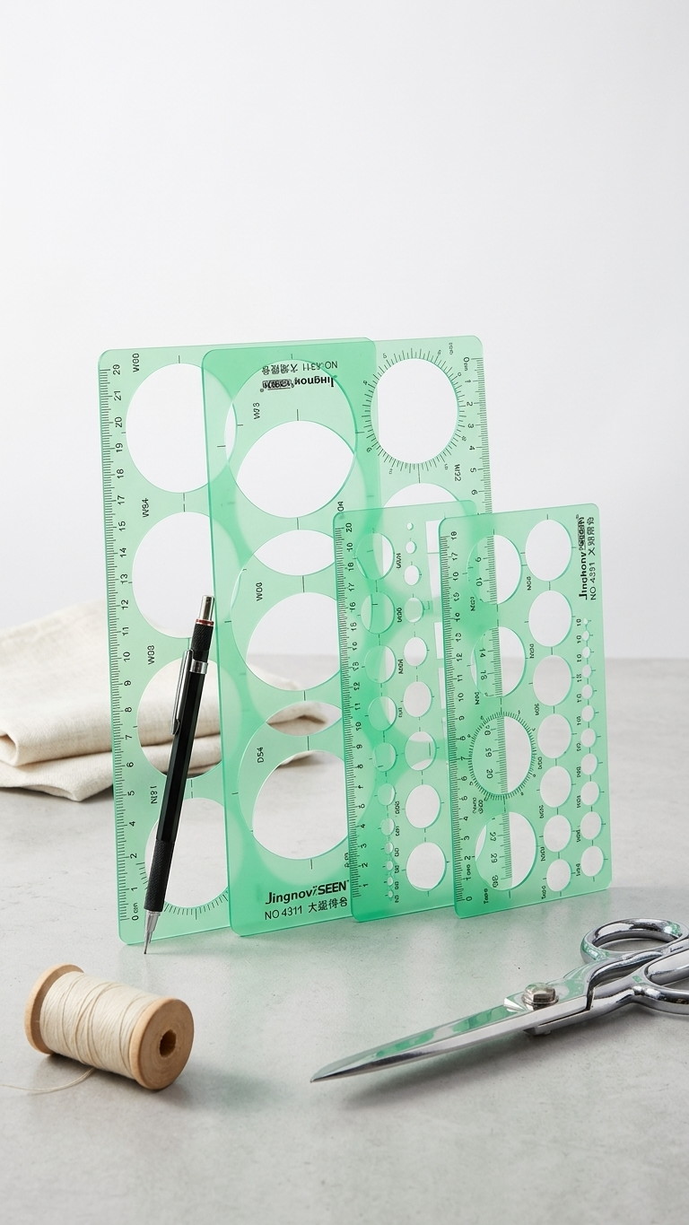 4 Pcs Circular Templates for Drawing