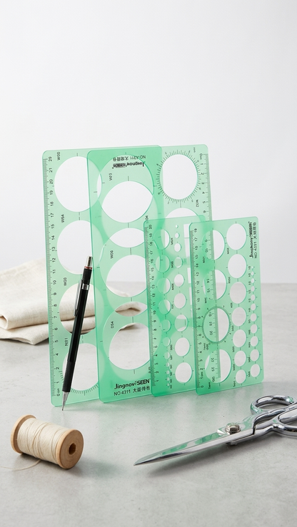 4 Pcs Circular Templates for Drawing