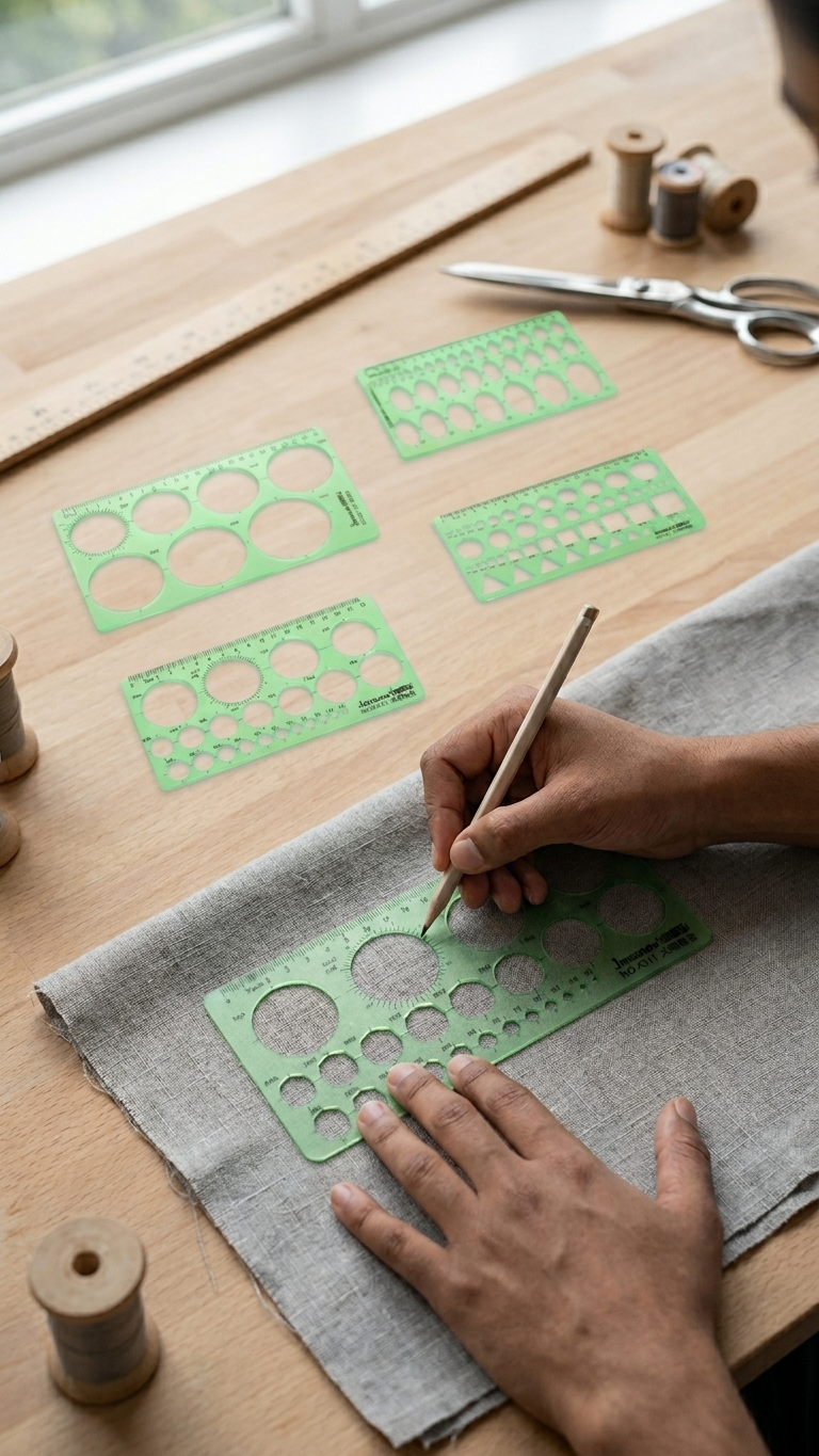 4 Pcs Circular Templates for Drawing