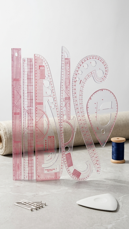 6 Pcs Multi-Function Tailoring Ruler Set