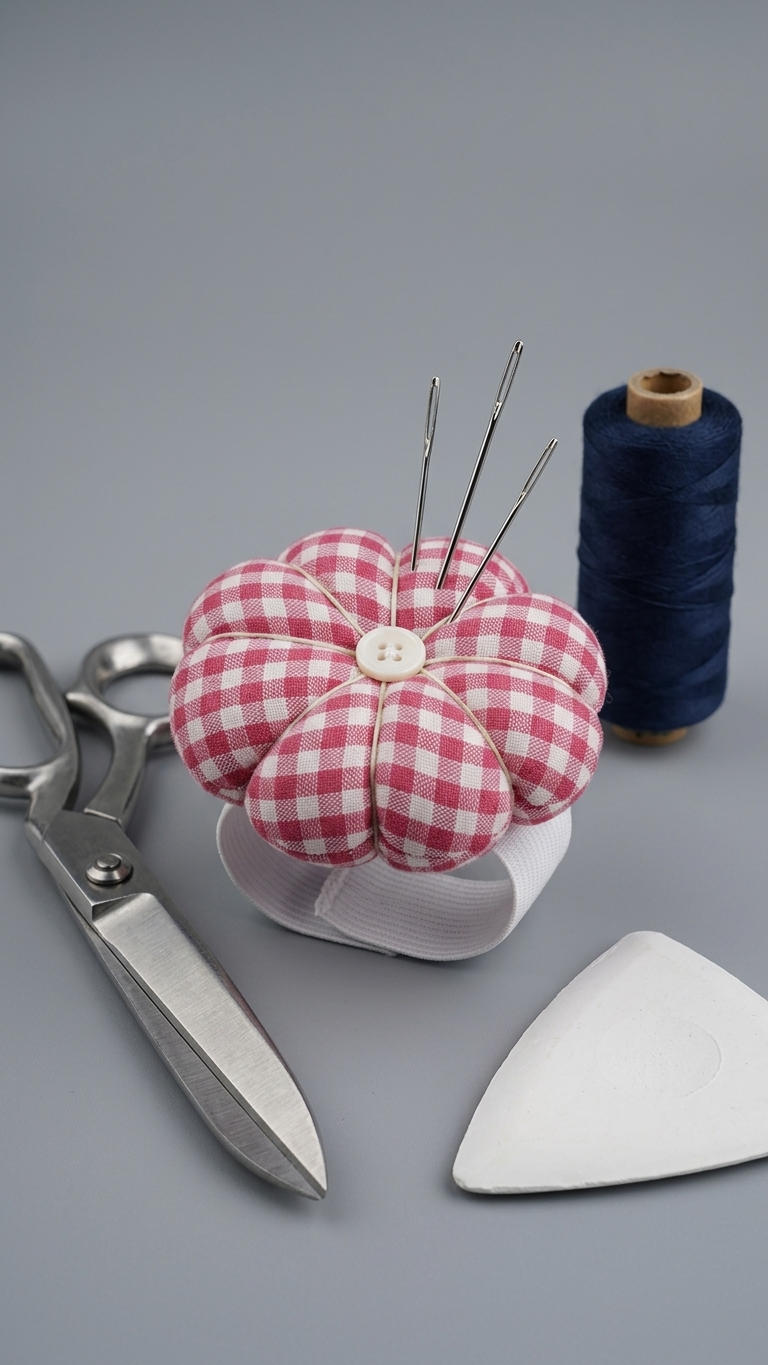 Floral Wrist Pin Cushion – Adjustable Hand Sewing Pin Holder