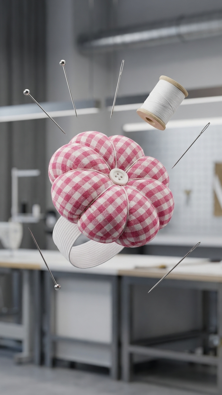 Floral Wrist Pin Cushion – Adjustable Hand Sewing Pin Holder