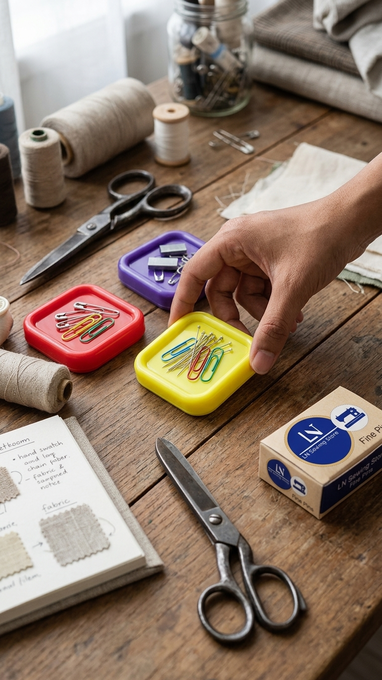 Magnetic Pin Holder – Colorful Square Sewing Magnet Tray