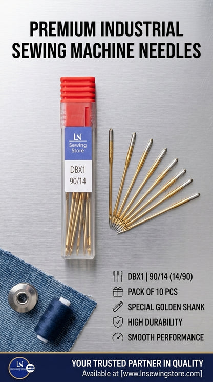 LN Golden Industrial Sewing Machine Needle – DB (Size 11, 14, 16)