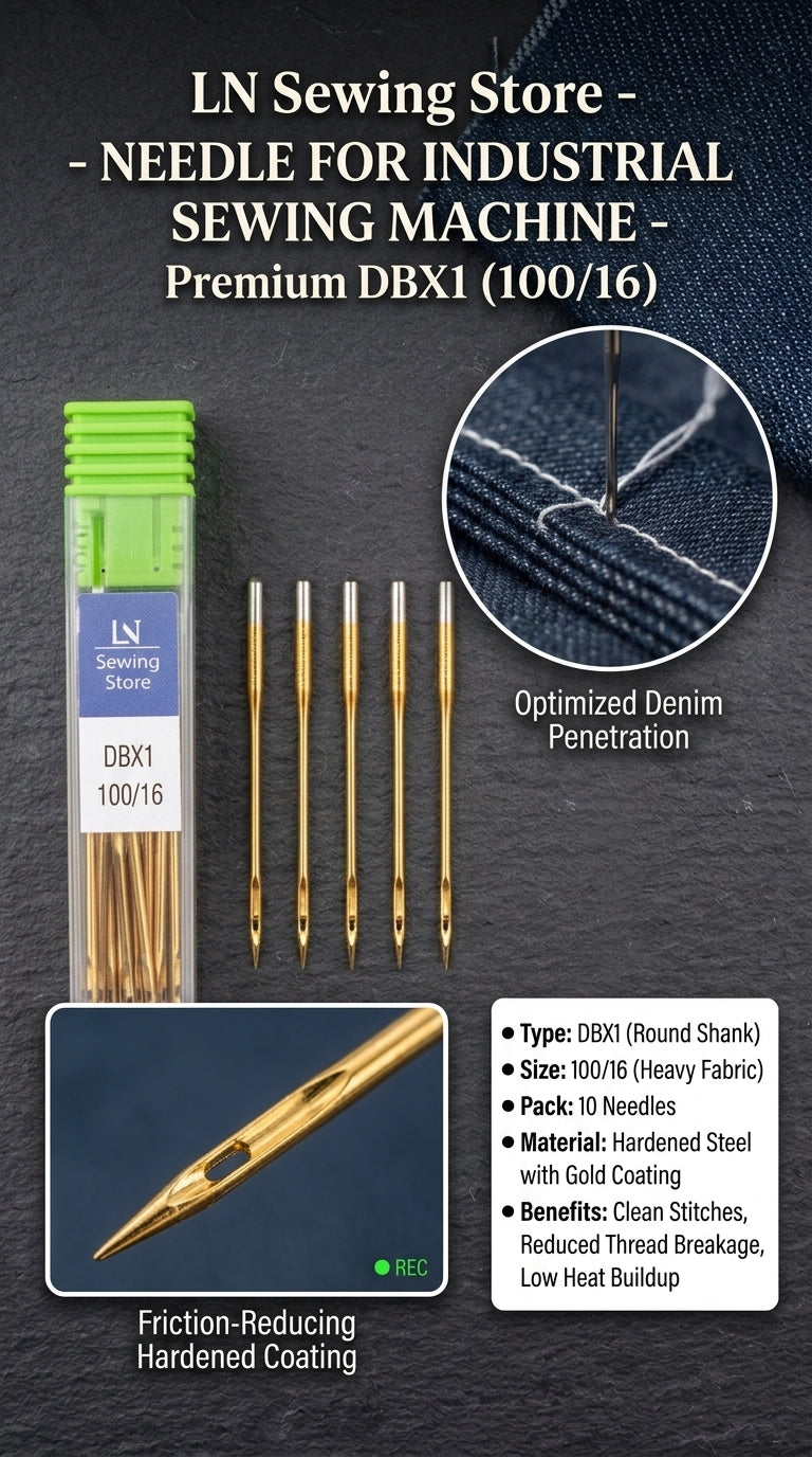 LN Golden Industrial Sewing Machine Needle – DB (Size 11, 14, 16)