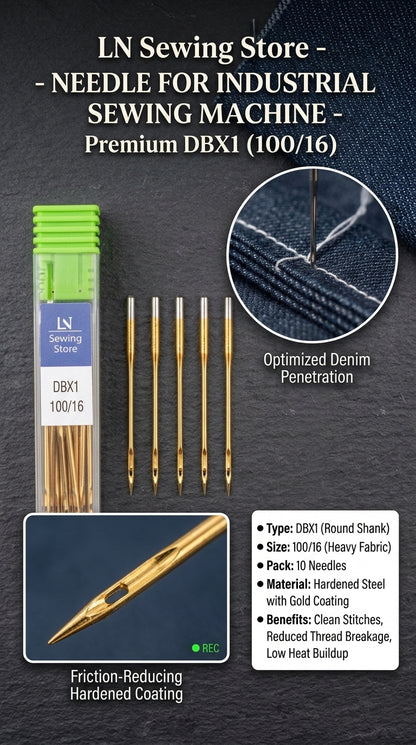 LN Golden Industrial Sewing Machine Needle – DB (Size 11, 14, 16)