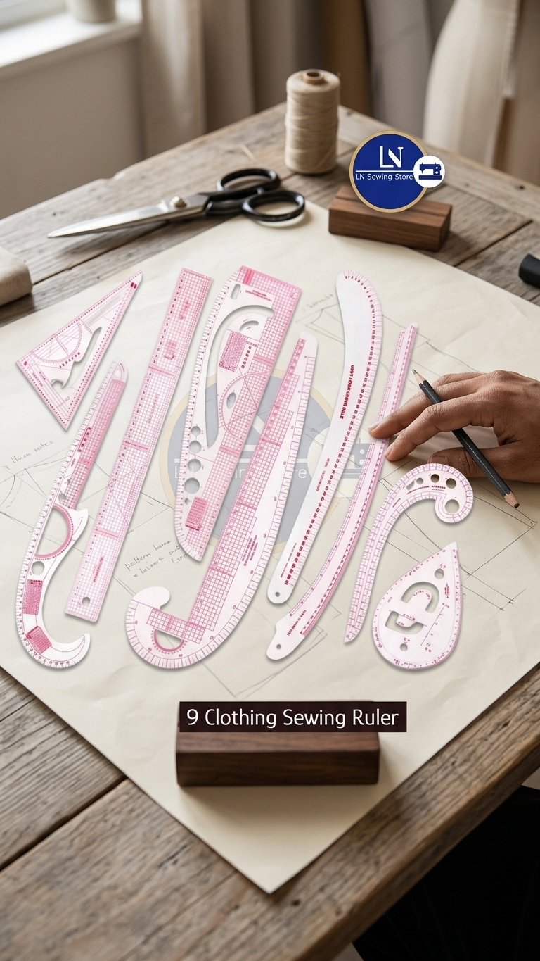 9 Pcs Clothing Sewing Ruler Set