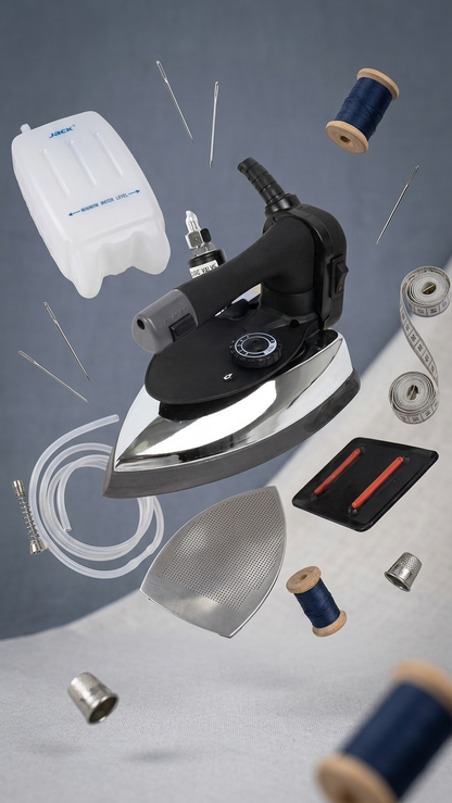Jack 1450W Gravity Feed Steam Iron – Industrial Sewing Iron with Water Tank