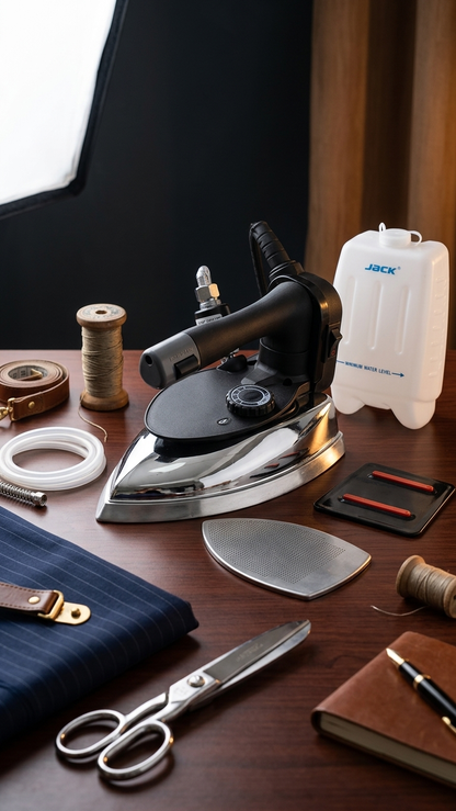 Jack 1450W Gravity Feed Steam Iron – Industrial Sewing Iron with Water Tank