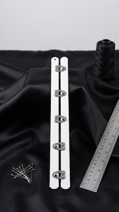 Steel Corset Busk With Silver Clasps