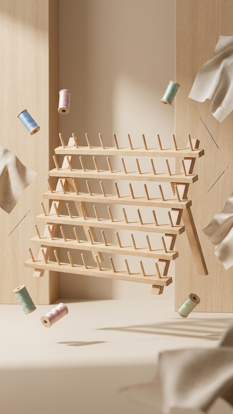 Wooden Thread Holder Stand
