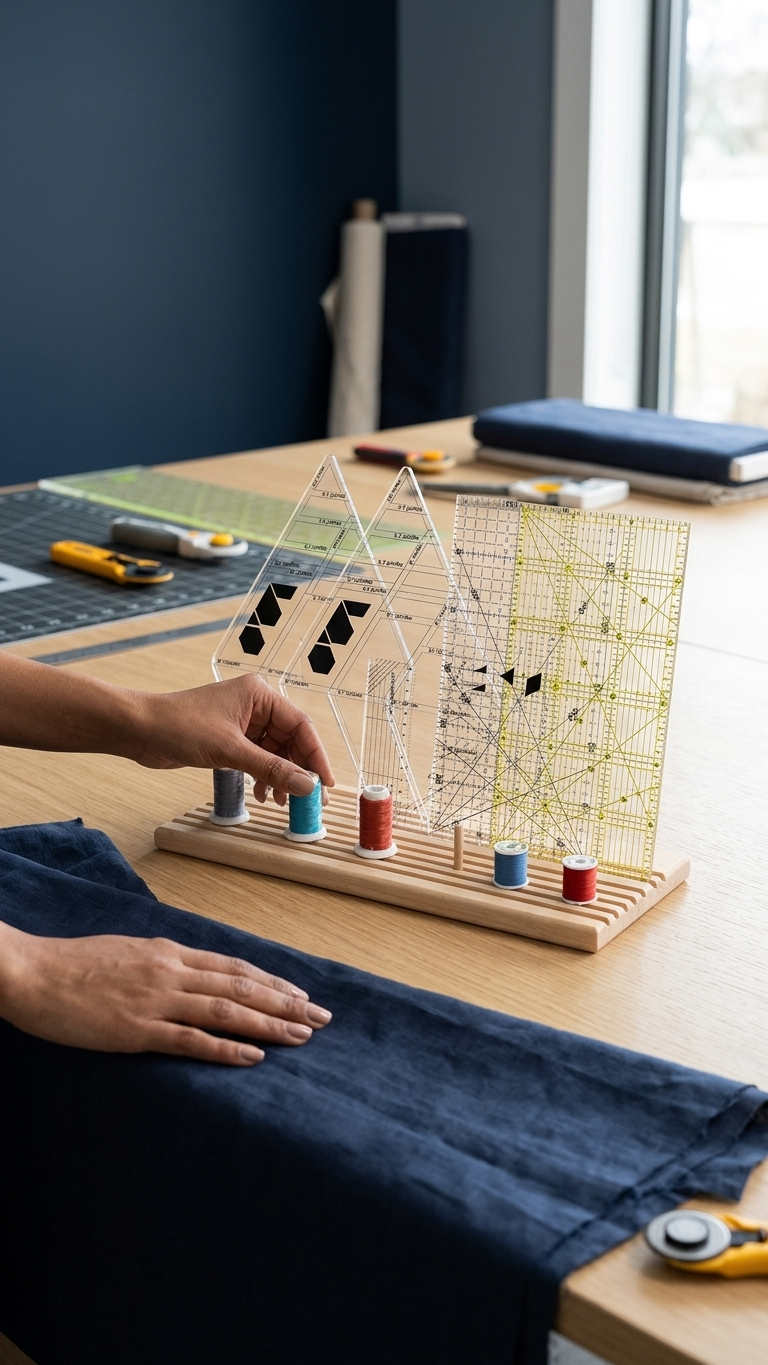 Wooden Quilting Ruler Rack