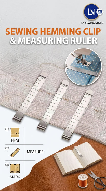 Sewing Holding Clip Measuring Ruler [PACK OF 4]