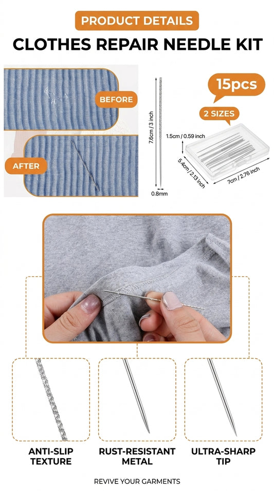 Clothes Repair Needle Kit – 15 PCS