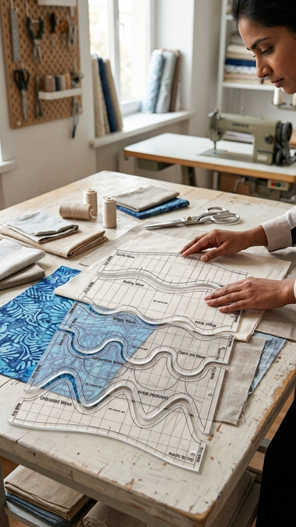 5 PCS Wave Quilting Rulers Set